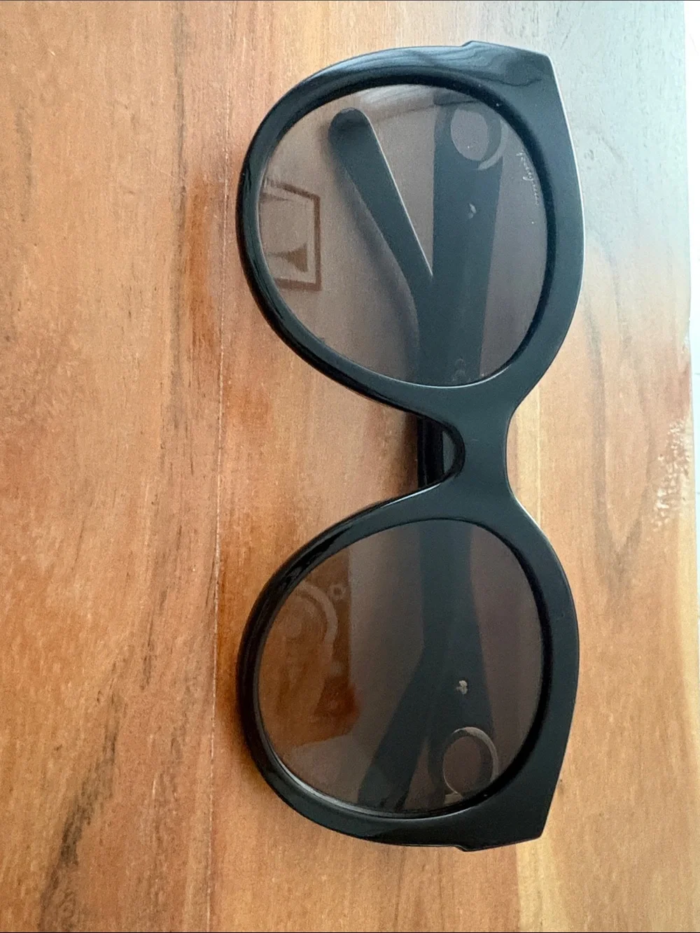 Salvatore Ferragamo Black Cat-Eye Sunglasses